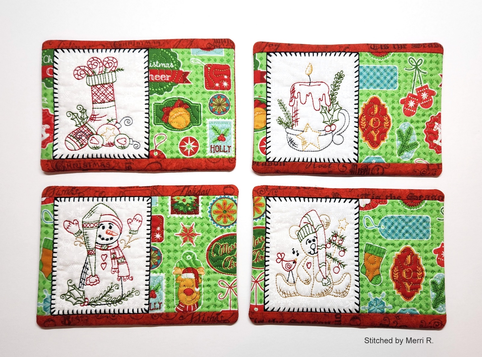 Colorline Christmas Mug Rug Set Oregonpatchworks