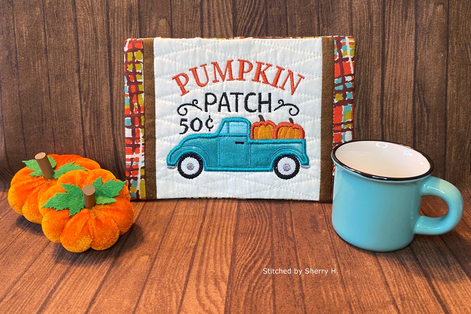 Pumpkin Truck Mug Rug Oregonpatchworks