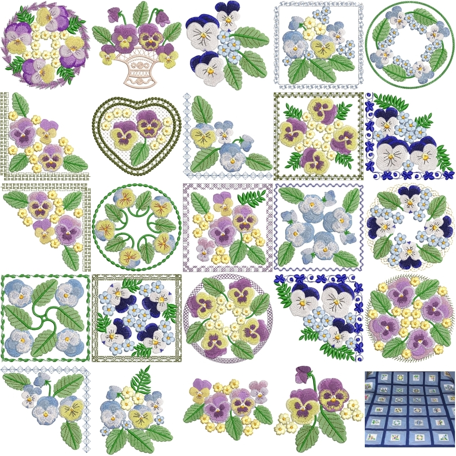 Pretty Pansies Sets 1 and 2 Small