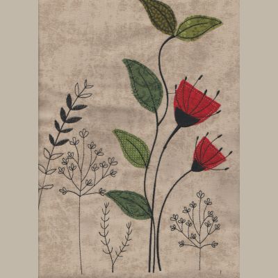 Raw edge Applique Florals-23