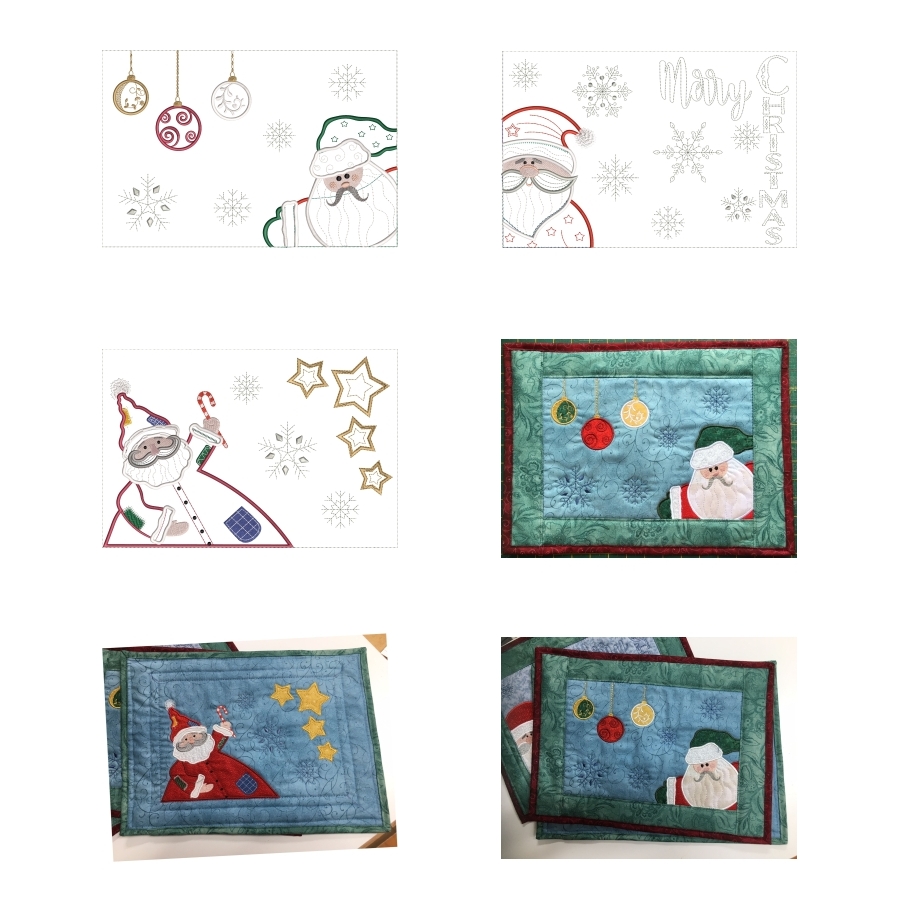 Santa  Applique Placemats