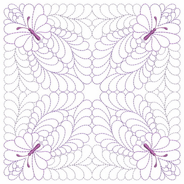 Trapunto Butterfly Quilt Block-6