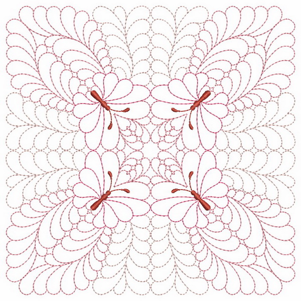 Trapunto Butterfly Quilt Block-7