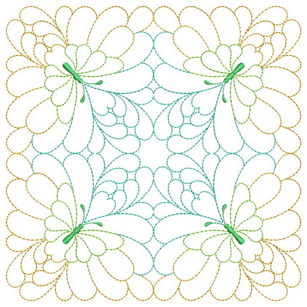 Trapunto Butterfly Quilt Block-8