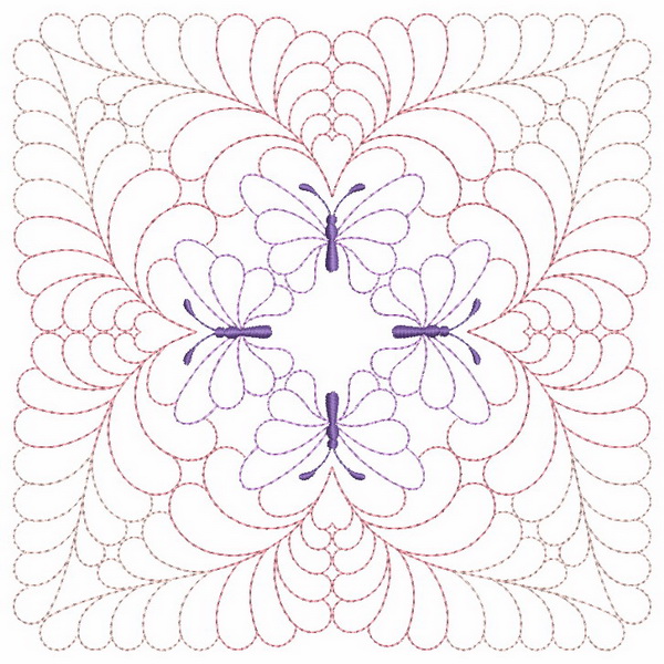 Trapunto Butterfly Quilt Block-11