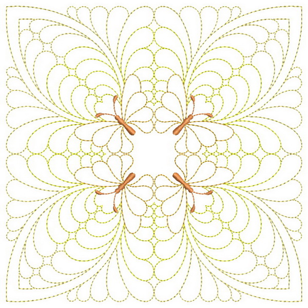 Trapunto Butterfly Quilt Block-12