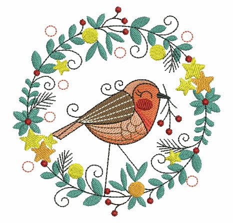 Folk Art Christmas Birds-5