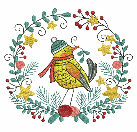 Folk Art Christmas Birds-6