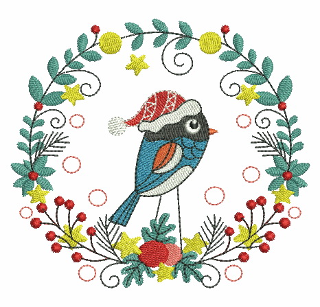 Folk Art Christmas Birds-7