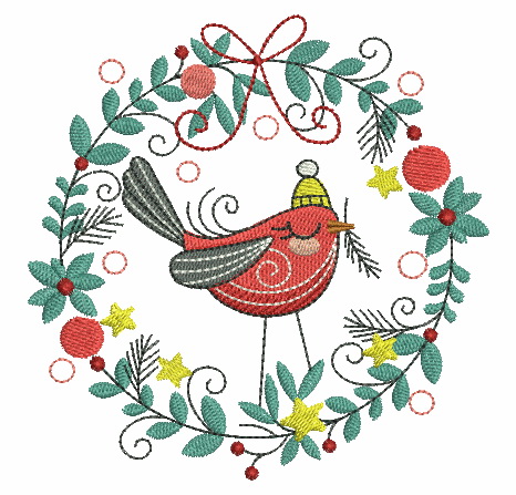 Folk Art Christmas Birds-9