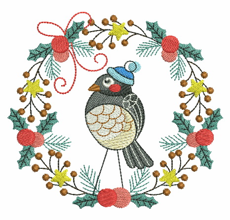 Folk Art Christmas Birds-10