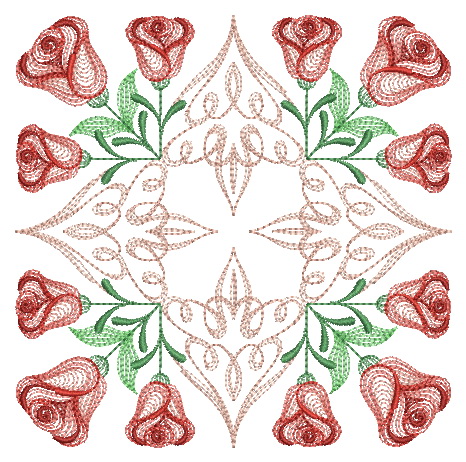 Filigree Roses Quilt 4-9