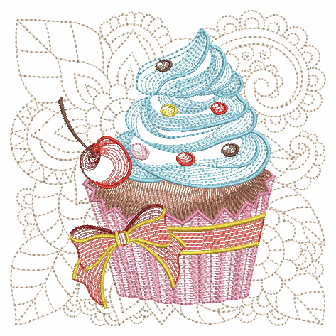 Cupcakes Quilt Square-7