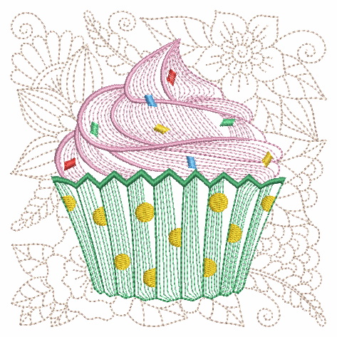 Cupcakes Quilt Square-8