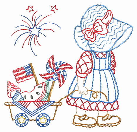 Vintage Patriotic Sunbonnet Sue-7