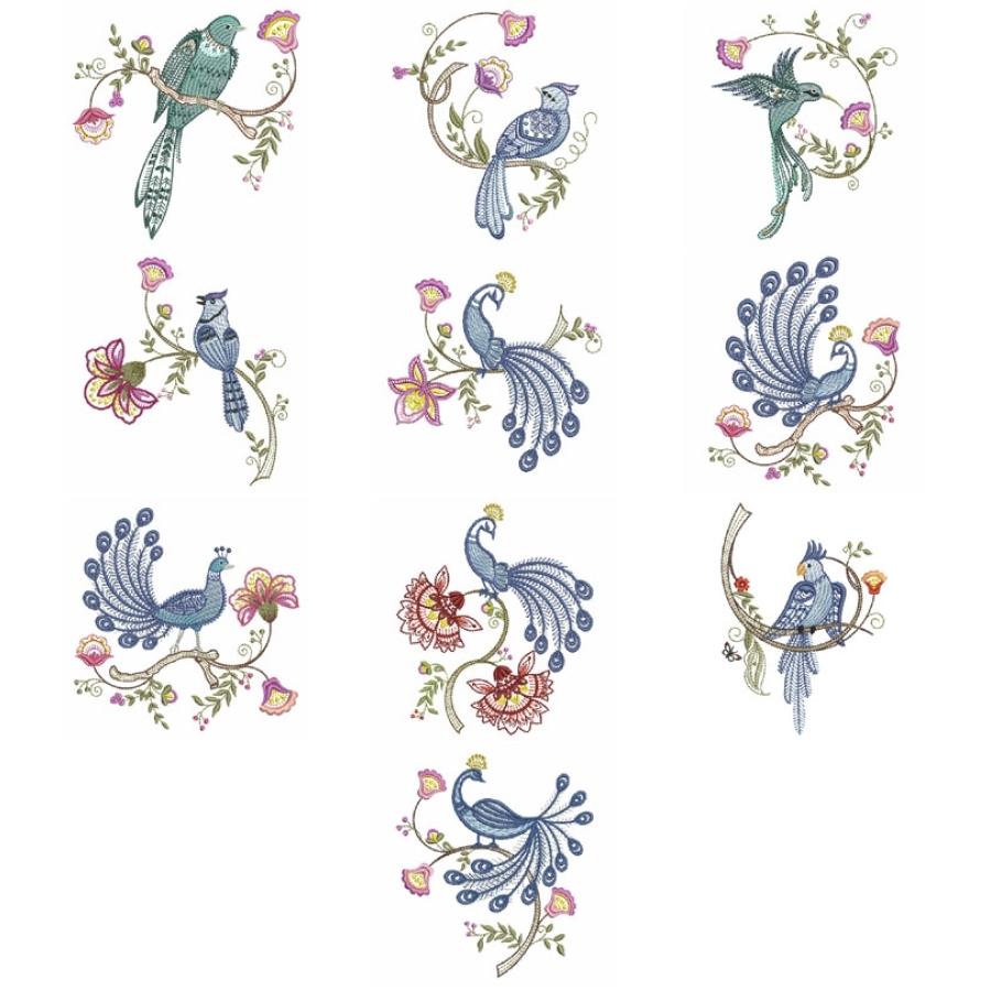 Jacobean Floral Birds 2