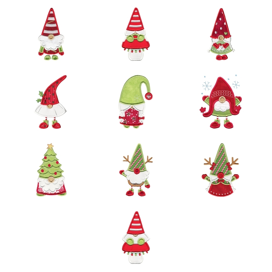880 Christmas Gnomes Applique