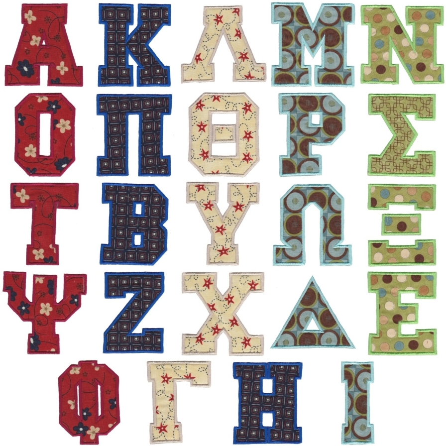 372 College Greek Alphabet Applique