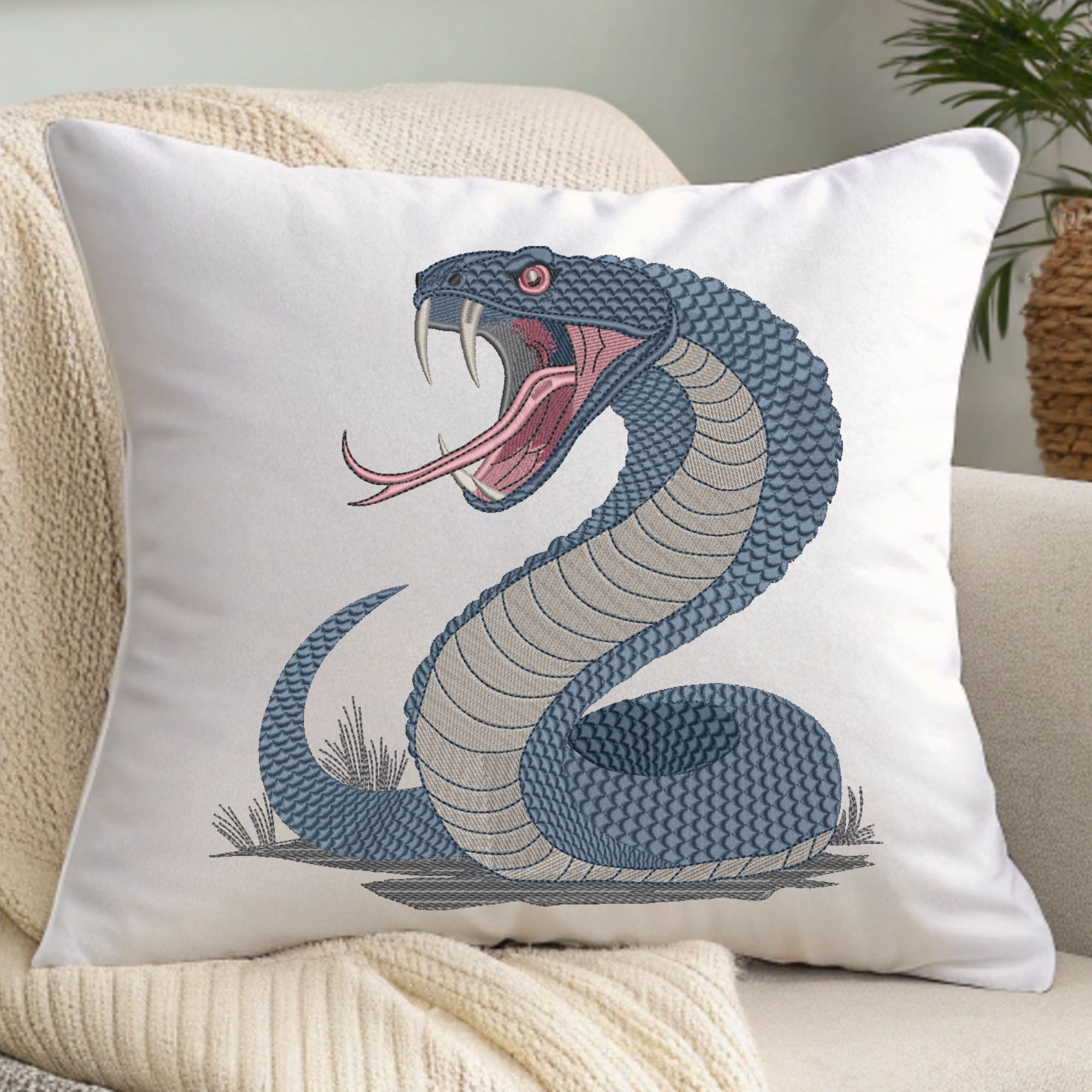 Blue Aggressive Snake Reptile Animals-6