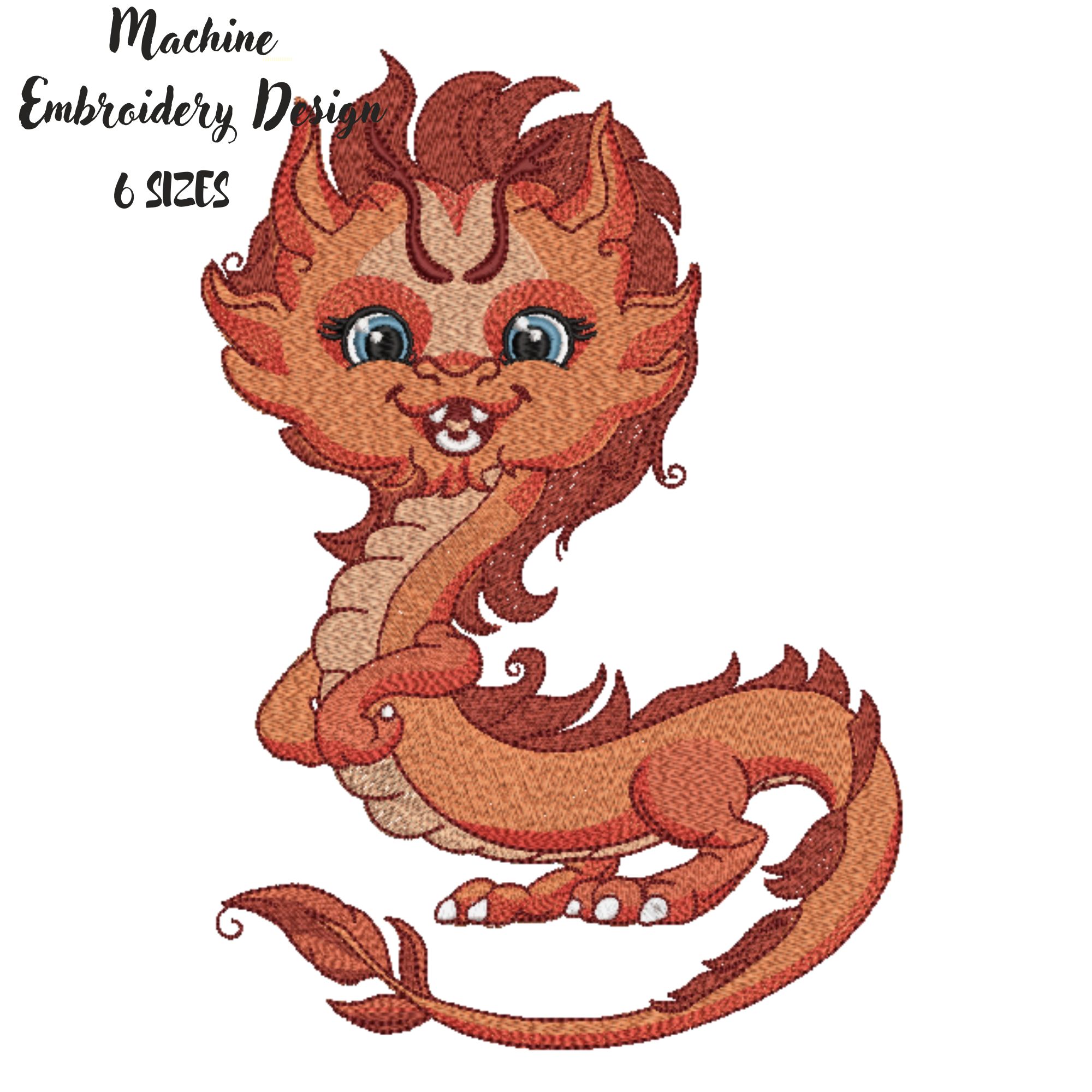 Cute Orange Baby Dragon-3