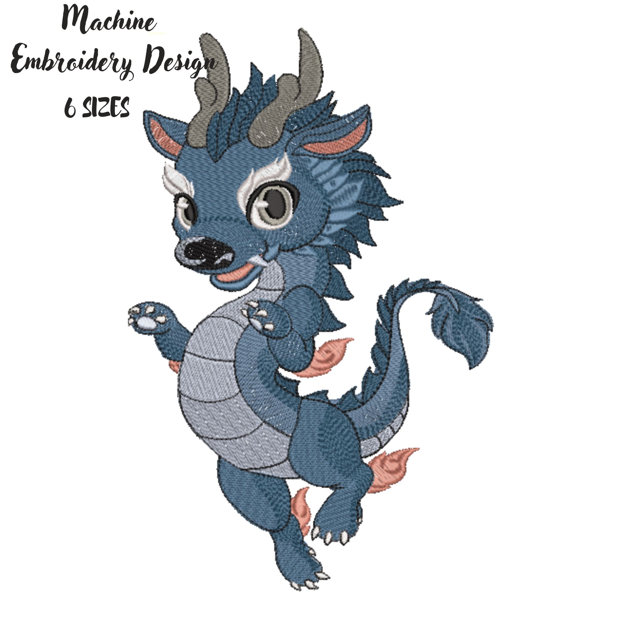 Cute Blue Baby Dragon-3