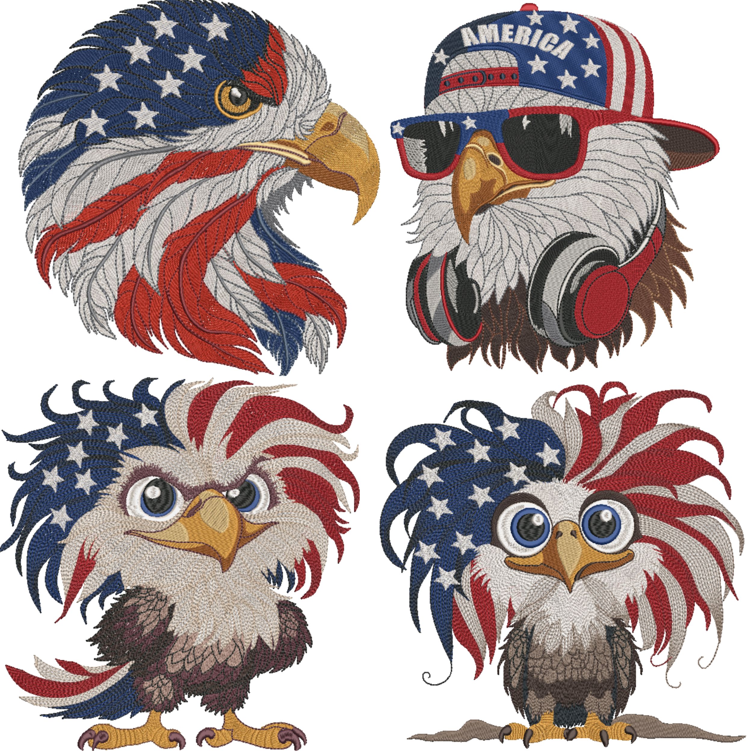 Set of 4 American Patriotic Eagle flag-3