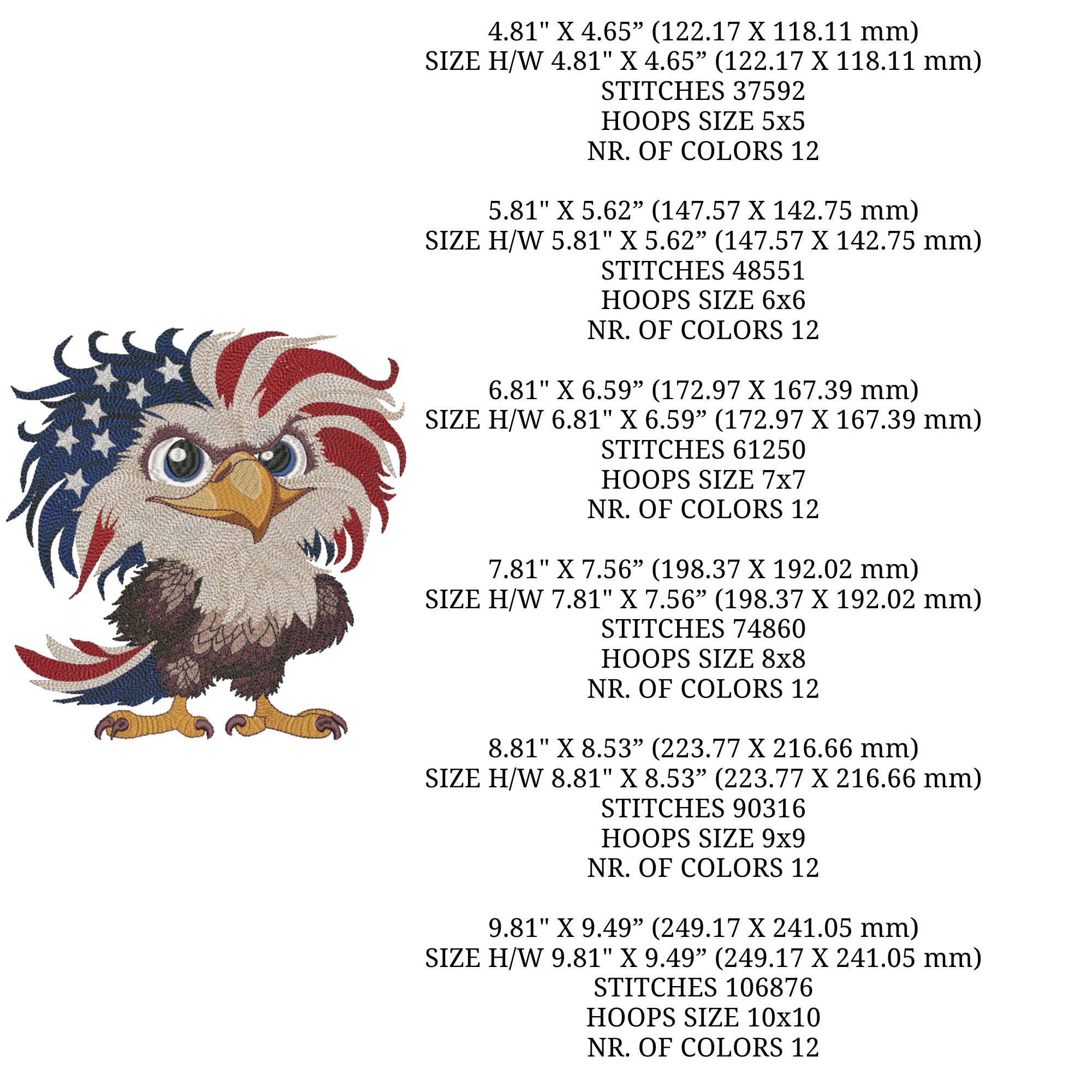 Set of 4 American Patriotic Eagle flag-5