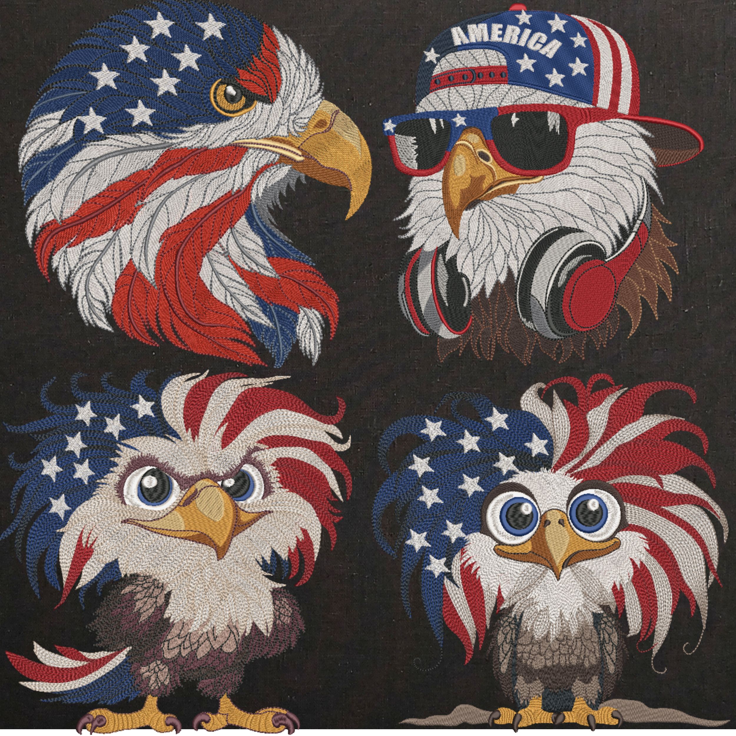Set of 4 American Patriotic Eagle flag-8