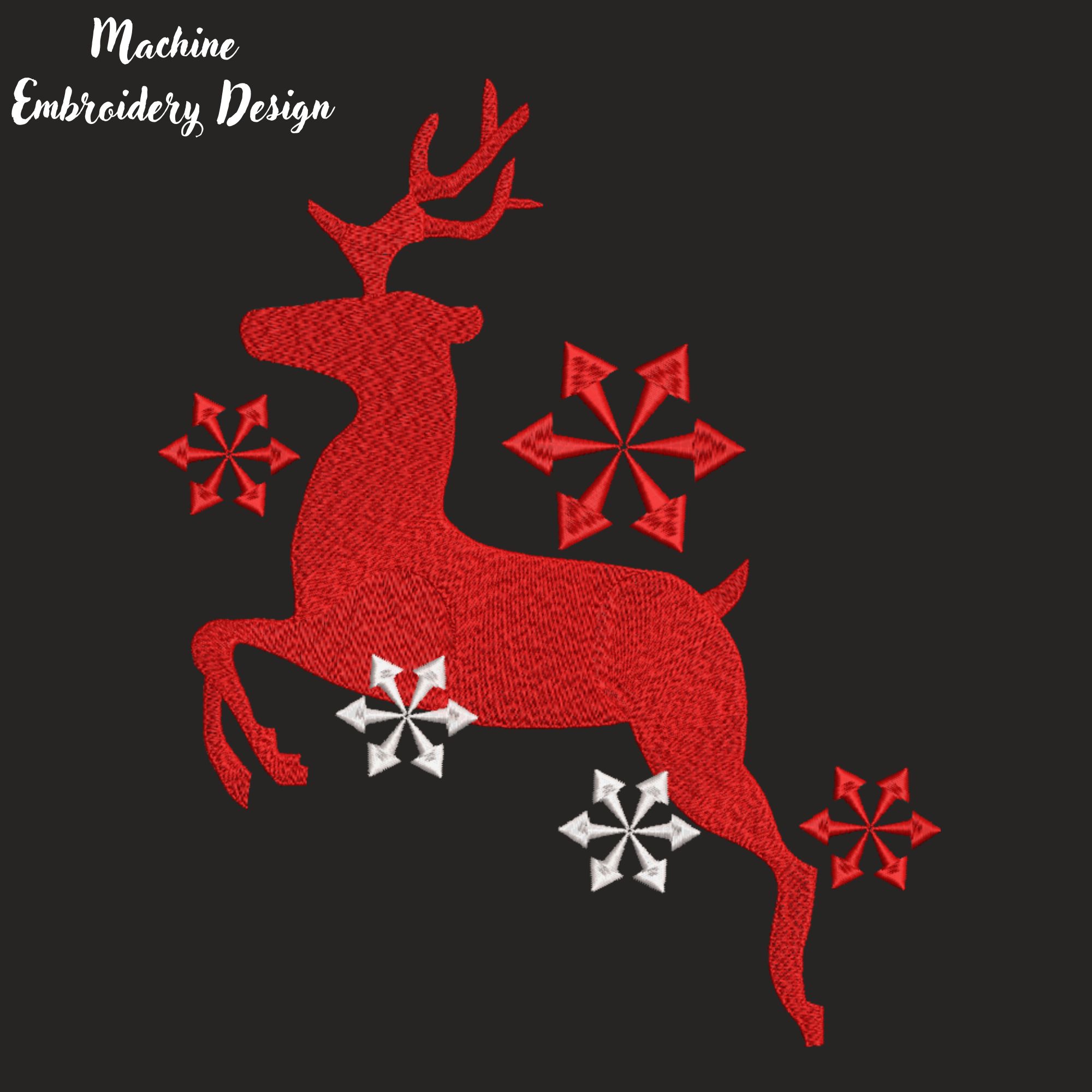 Christmas Deer and Snowflakes-5