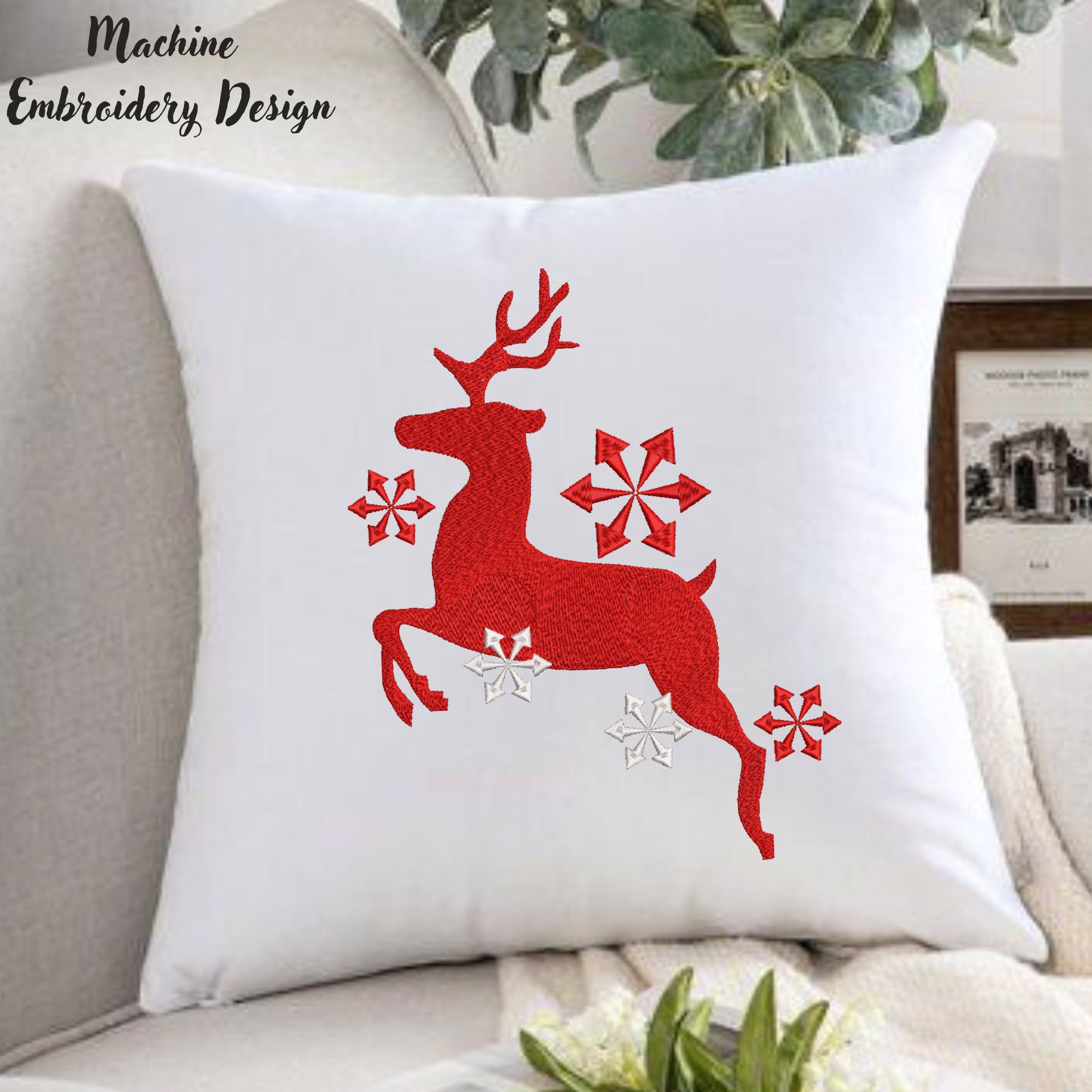 Christmas Deer and Snowflakes-6