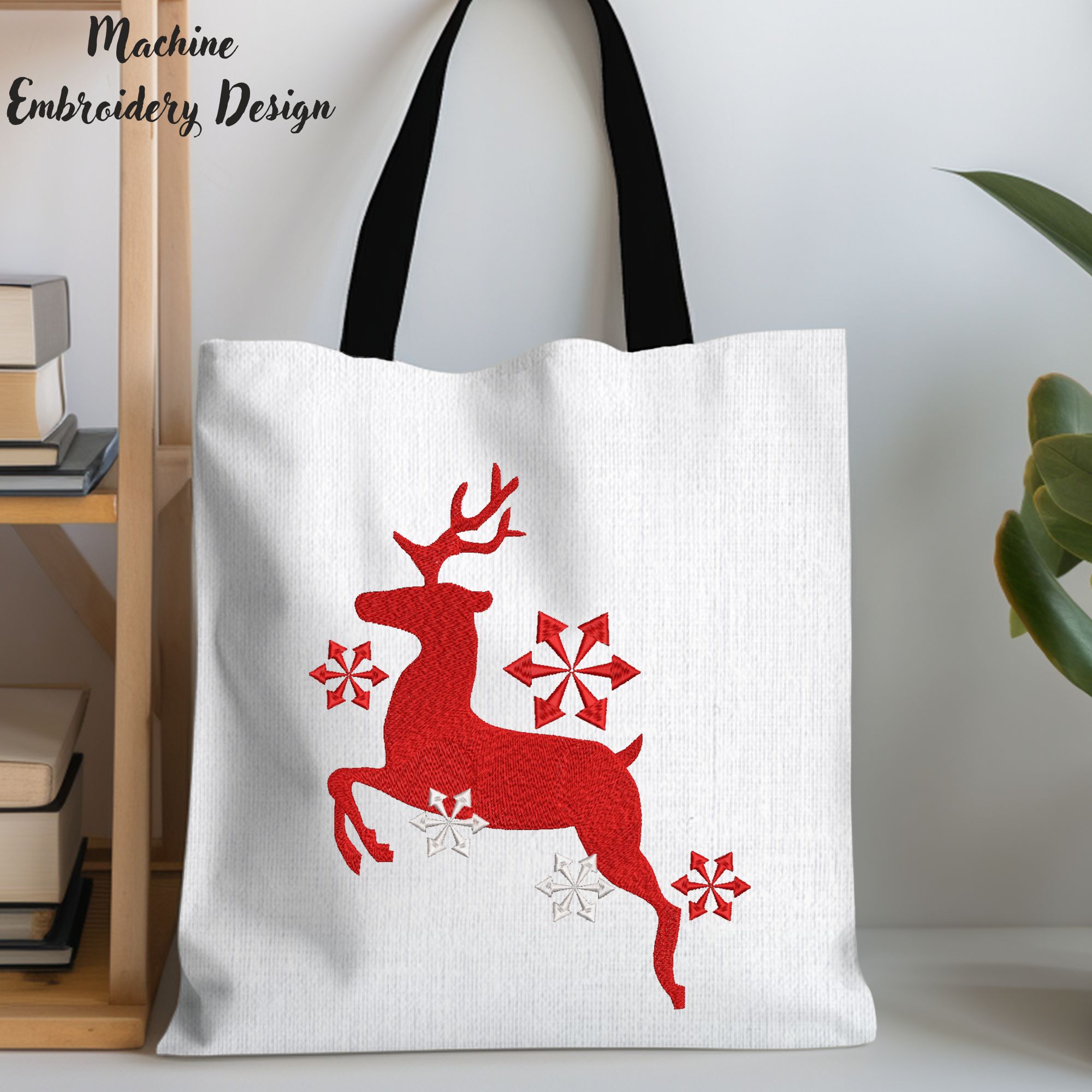 Christmas Deer and Snowflakes-10