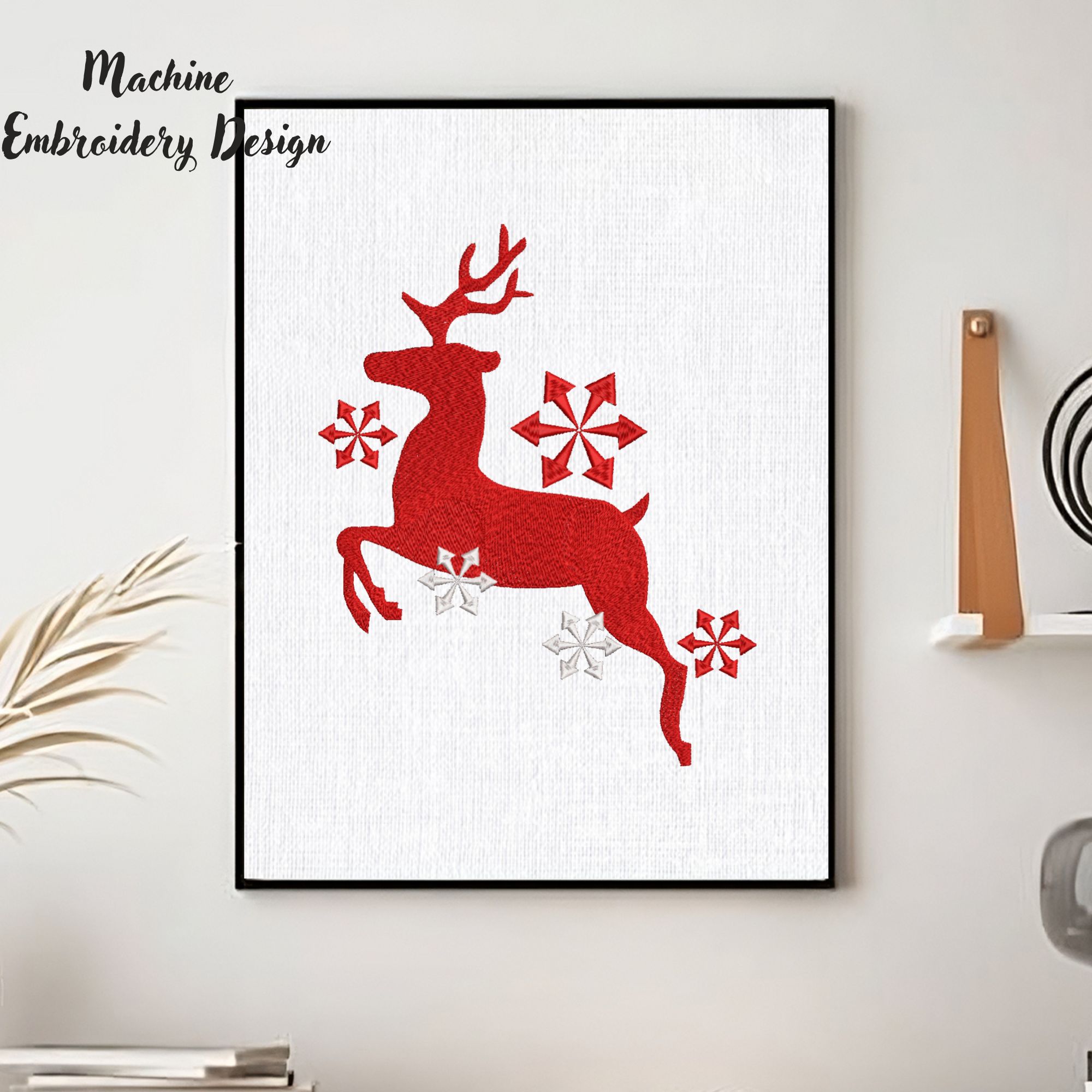 Christmas Deer and Snowflakes-11