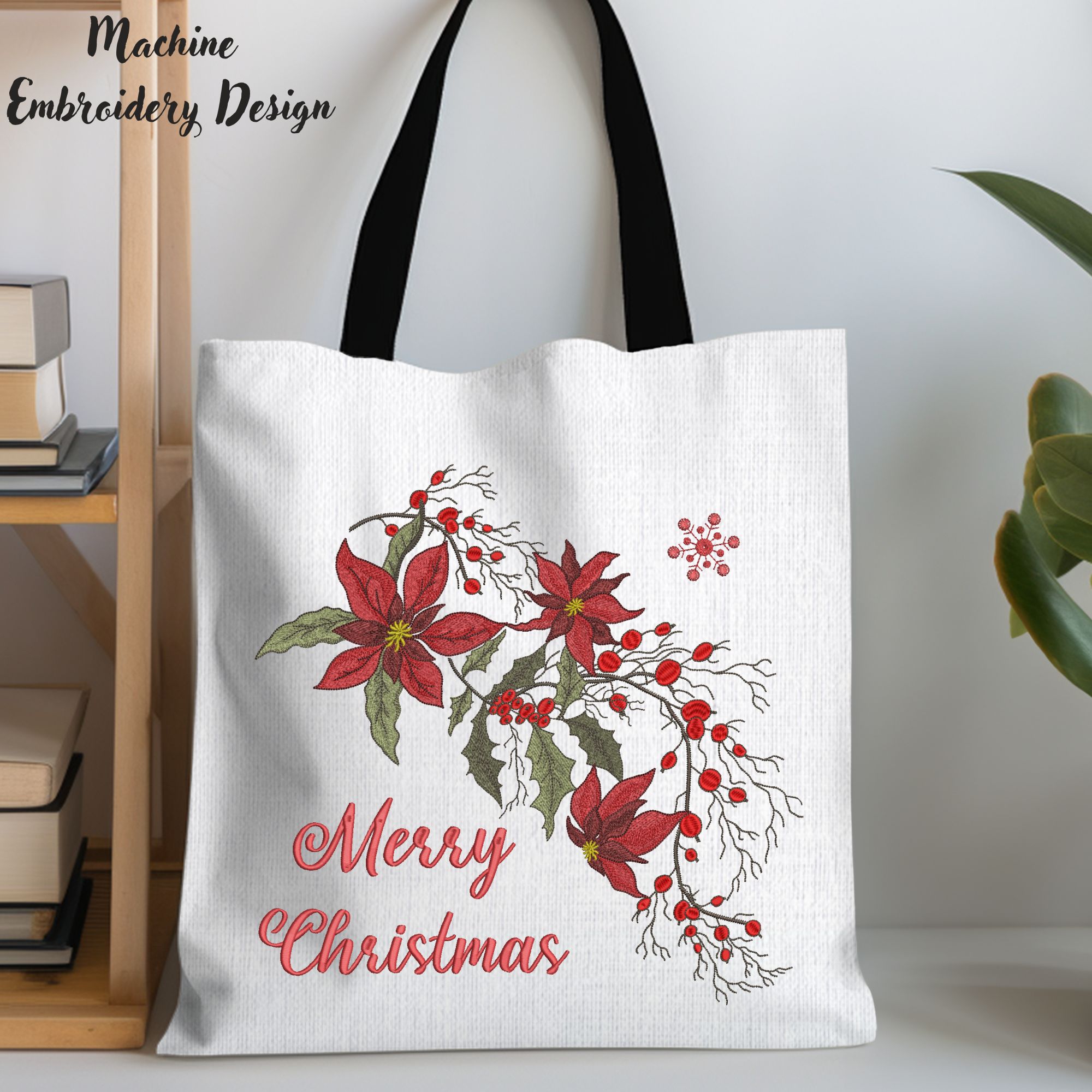 Merry Christmas Poinsettia for Pillows-10