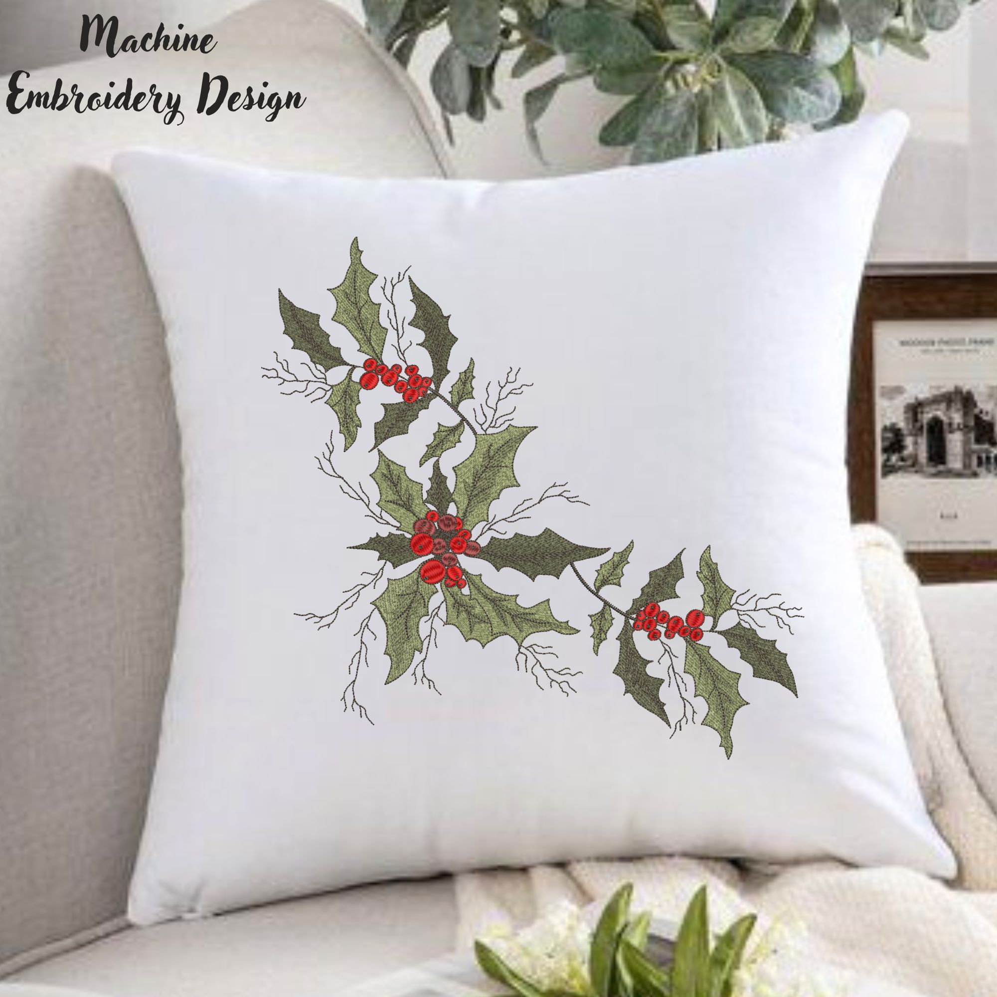 Christmas Holly Leaves and Berries 4-6