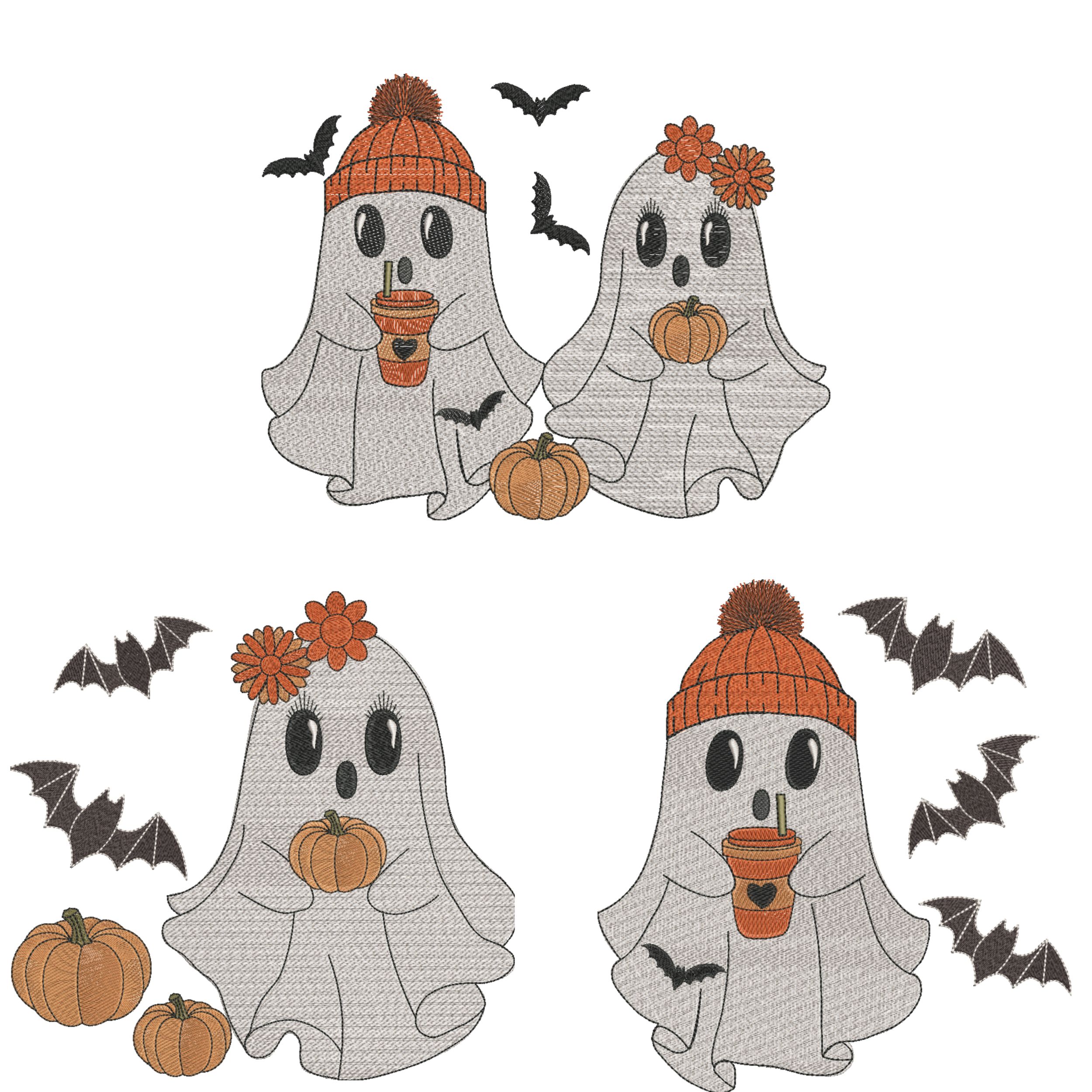 Set of 3 Ghost Coffee Halloween Girl Boy-3