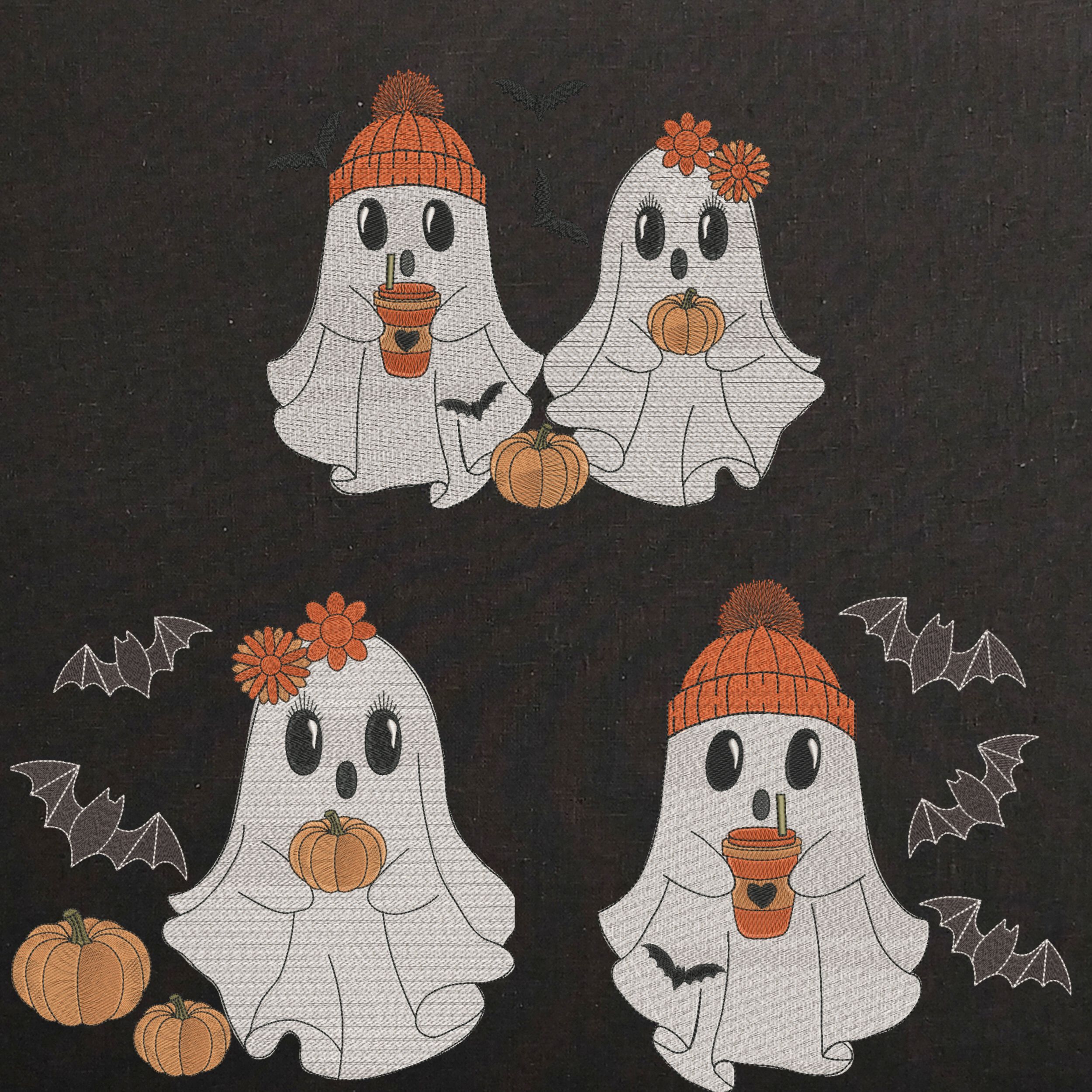 Set of 3 Ghost Coffee Halloween Girl Boy-5