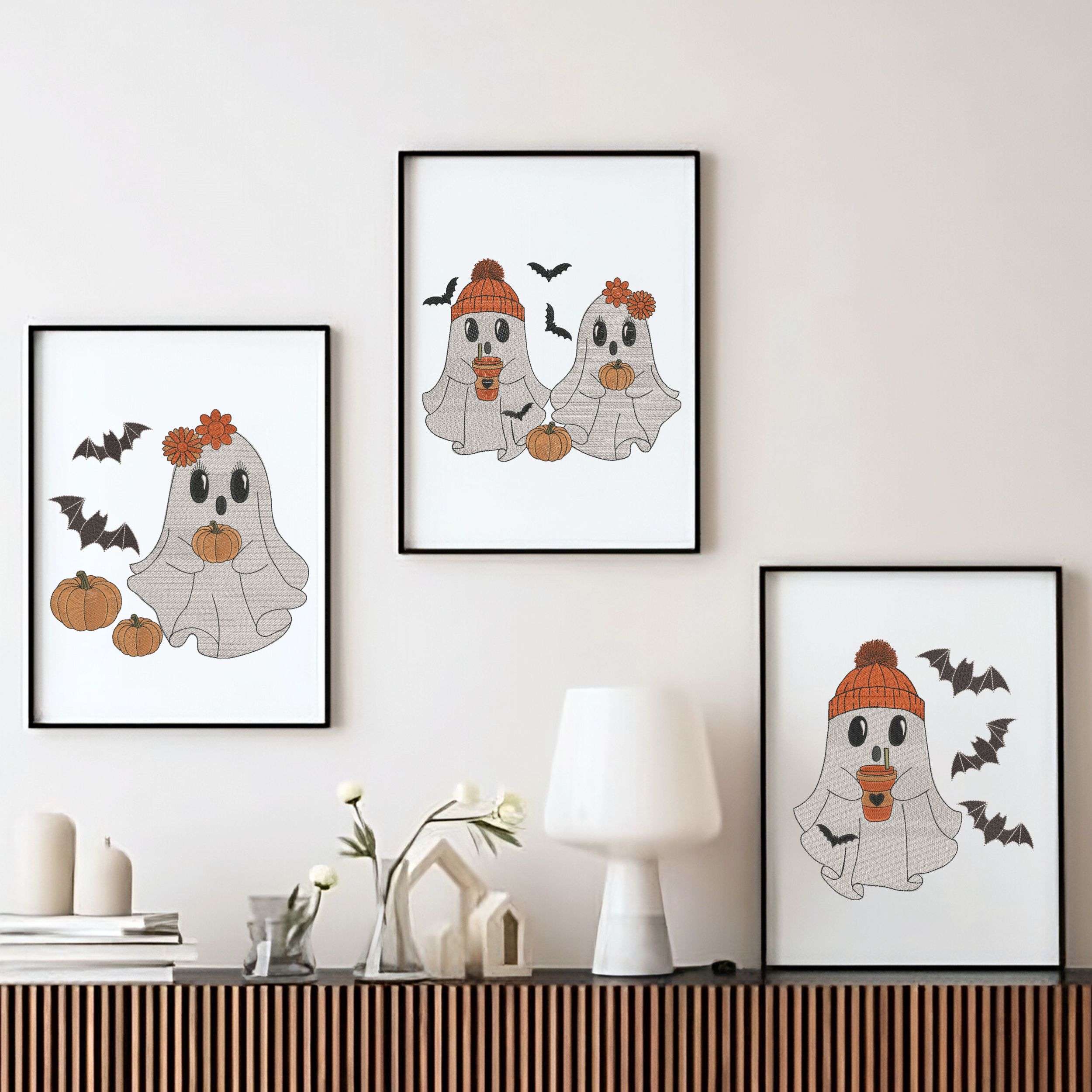 Set of 3 Ghost Coffee Halloween Girl Boy-12