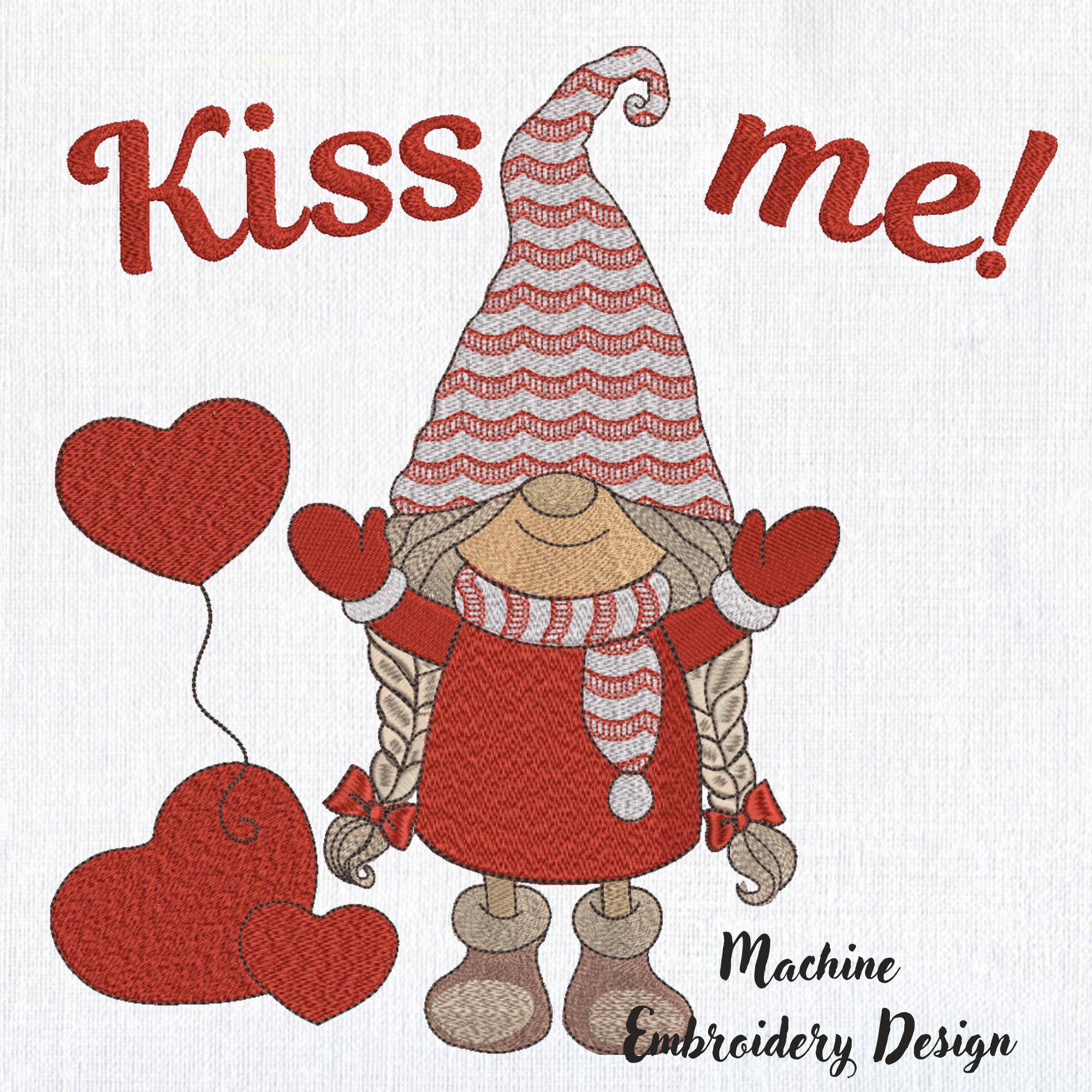 Valentine Cute gnome and heart baloons-3