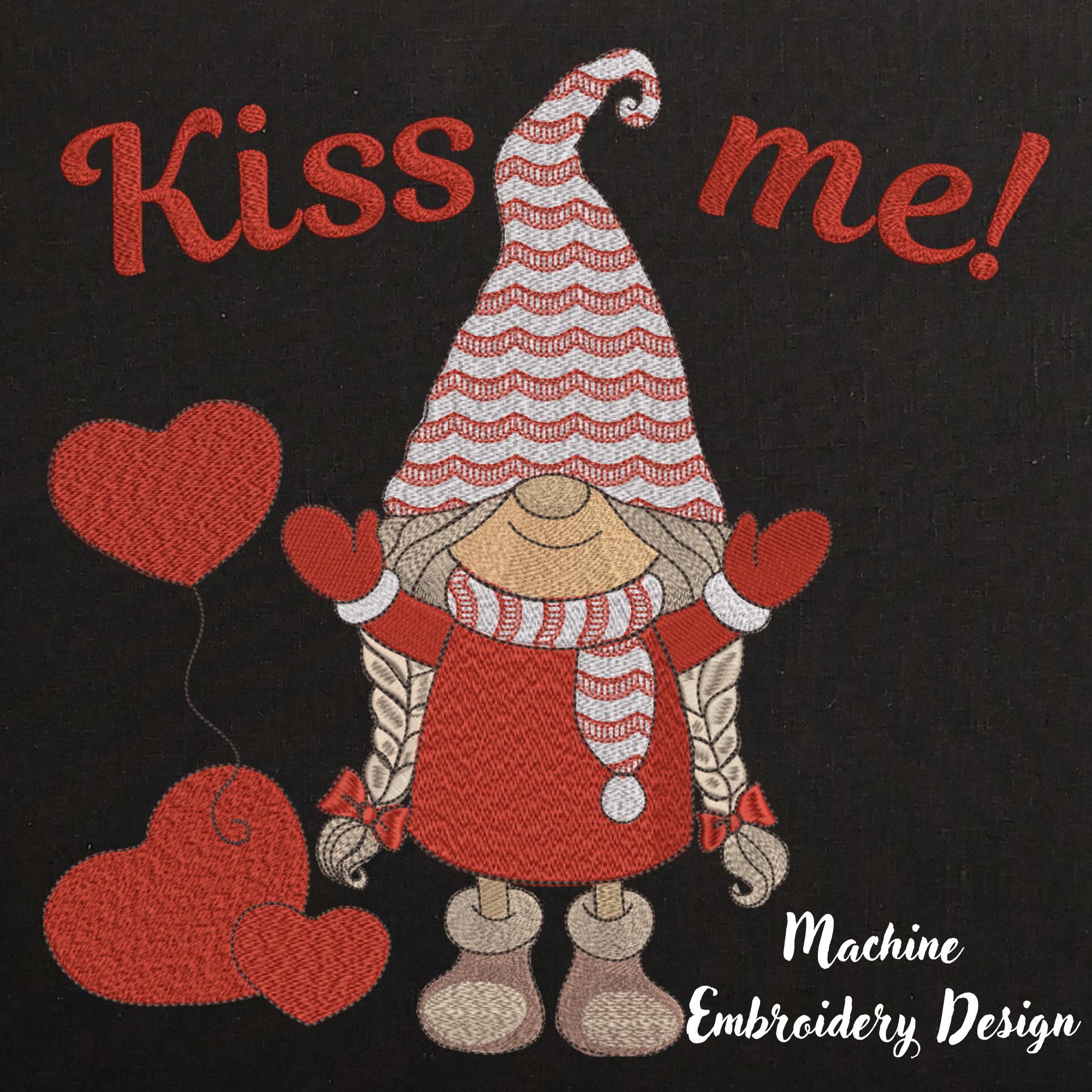 Valentine Cute gnome and heart baloons-5