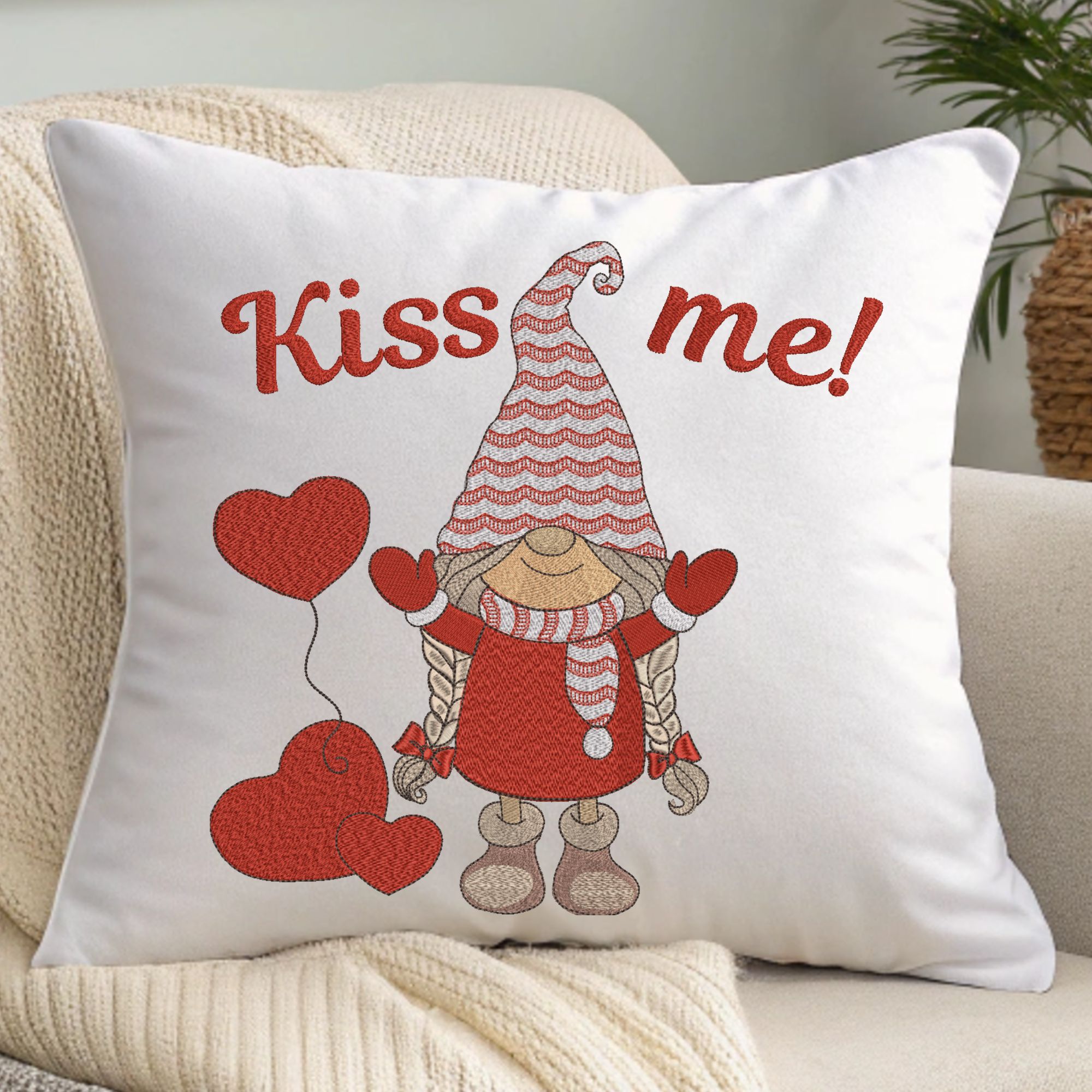 Valentine Cute gnome and heart baloons-7