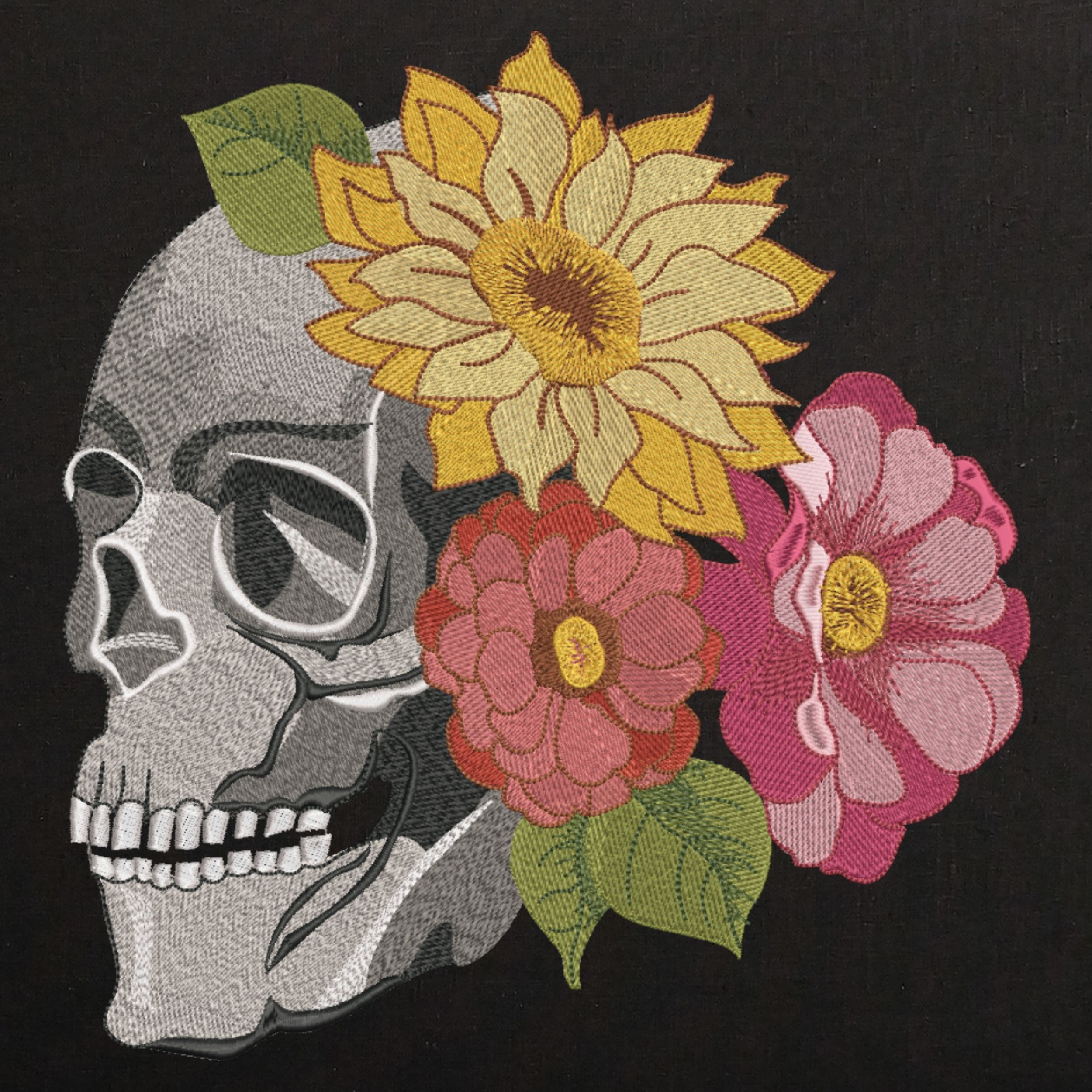 Gothic Floral Skull-4