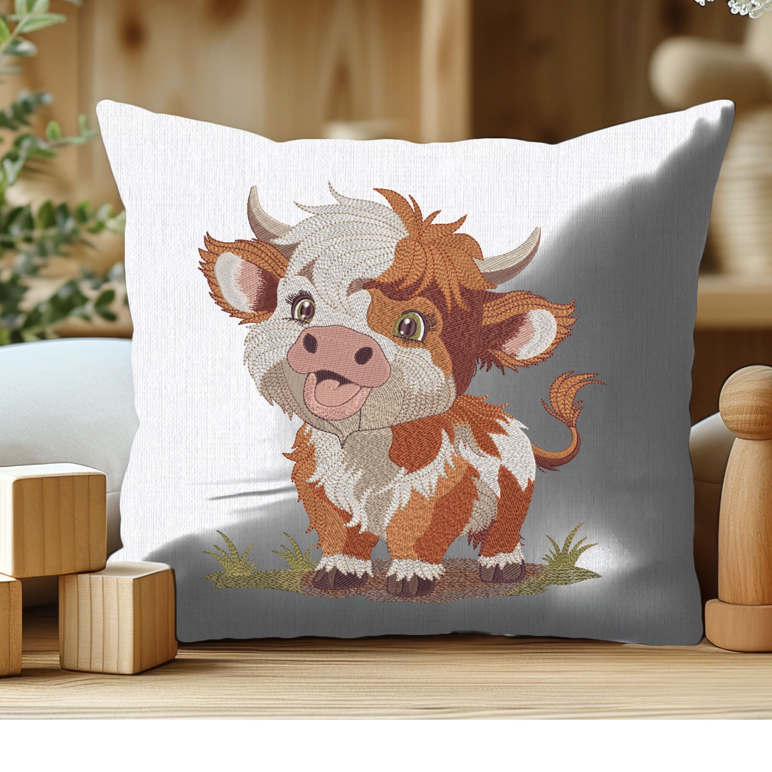 Cute Funny Highland Baby Cow Farm Animal-8