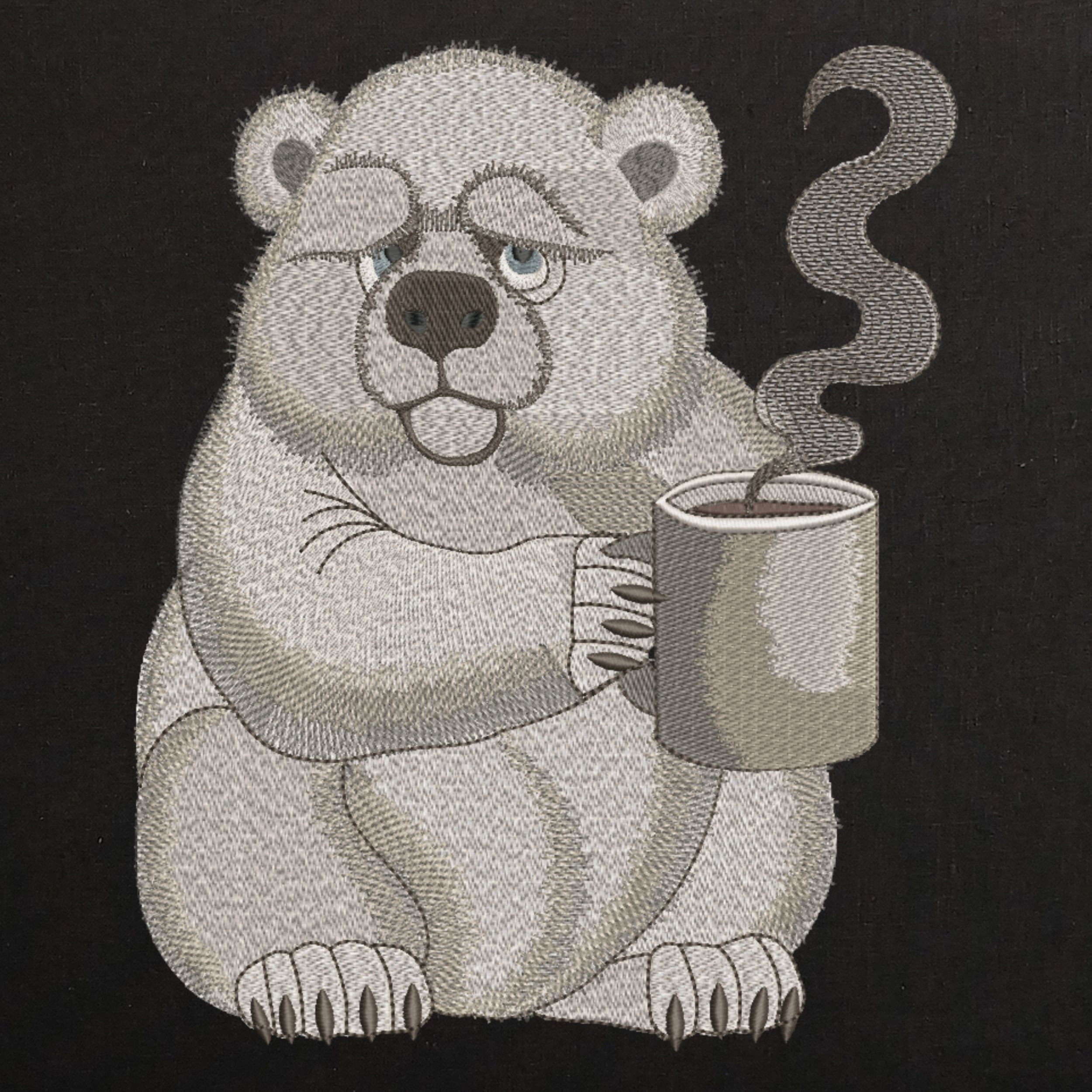 Sleepy Grumpy Coffee Polar Bear-4