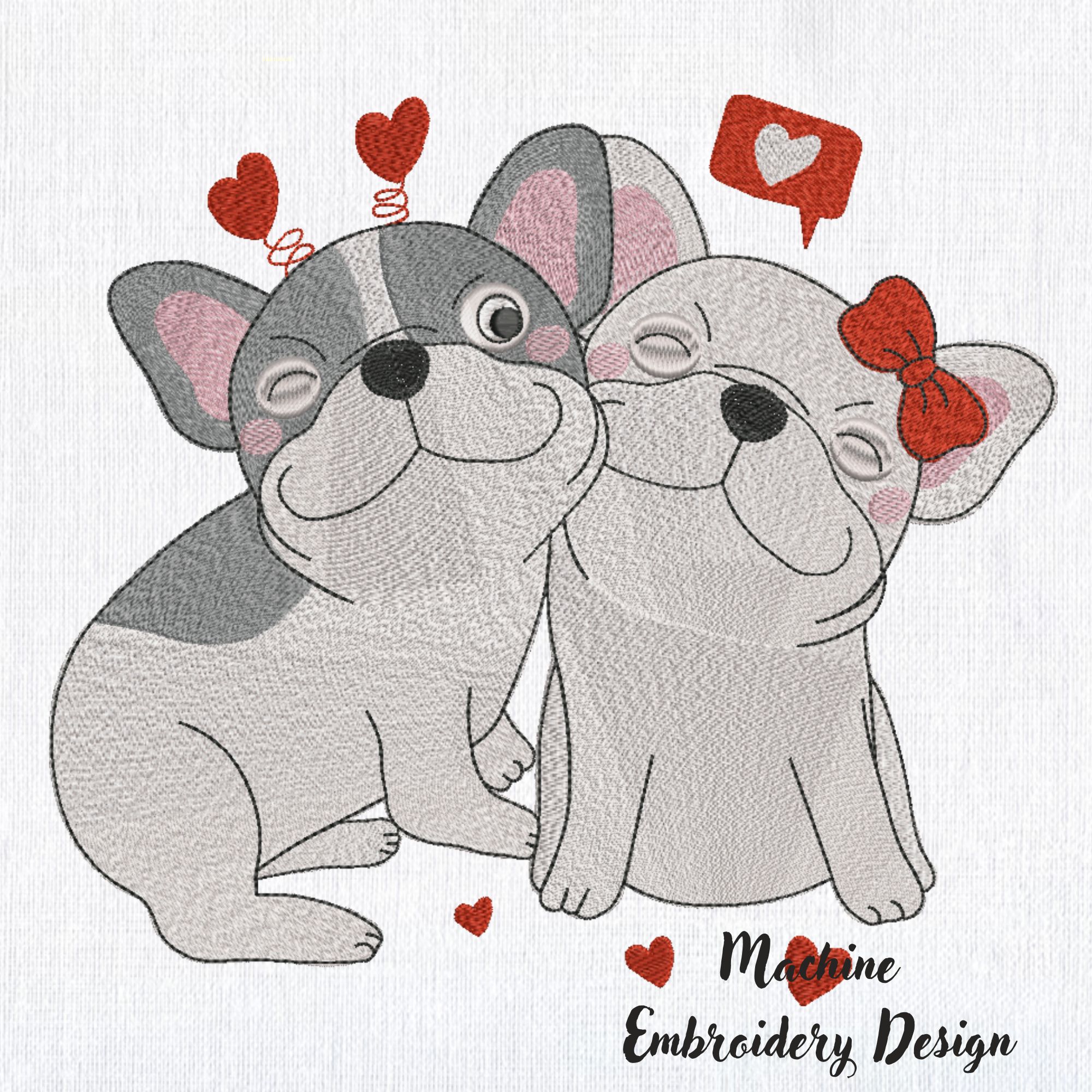 Valentine Cute Funny loves French Bulldog Couple-3