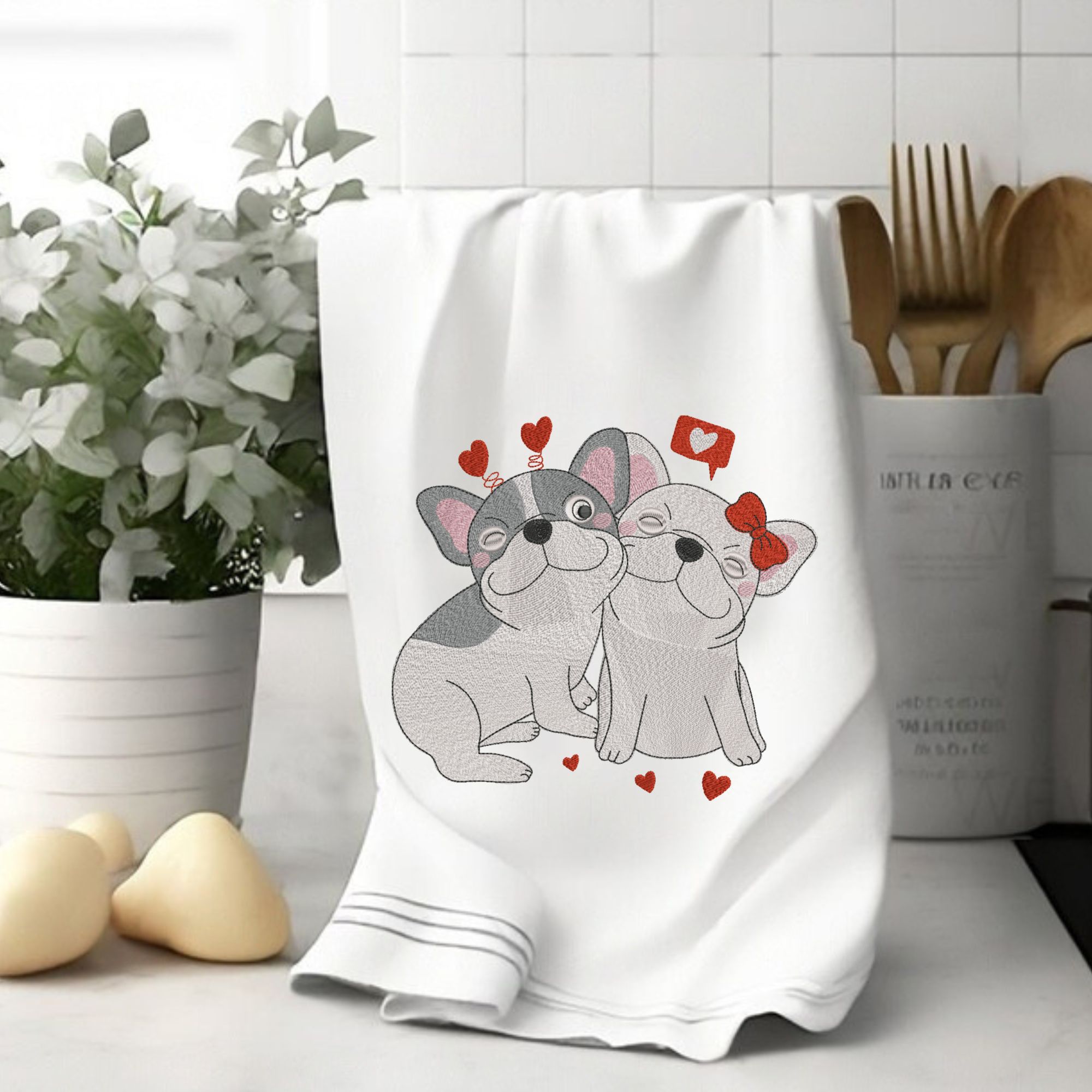 Valentine Cute Funny loves French Bulldog Couple-4