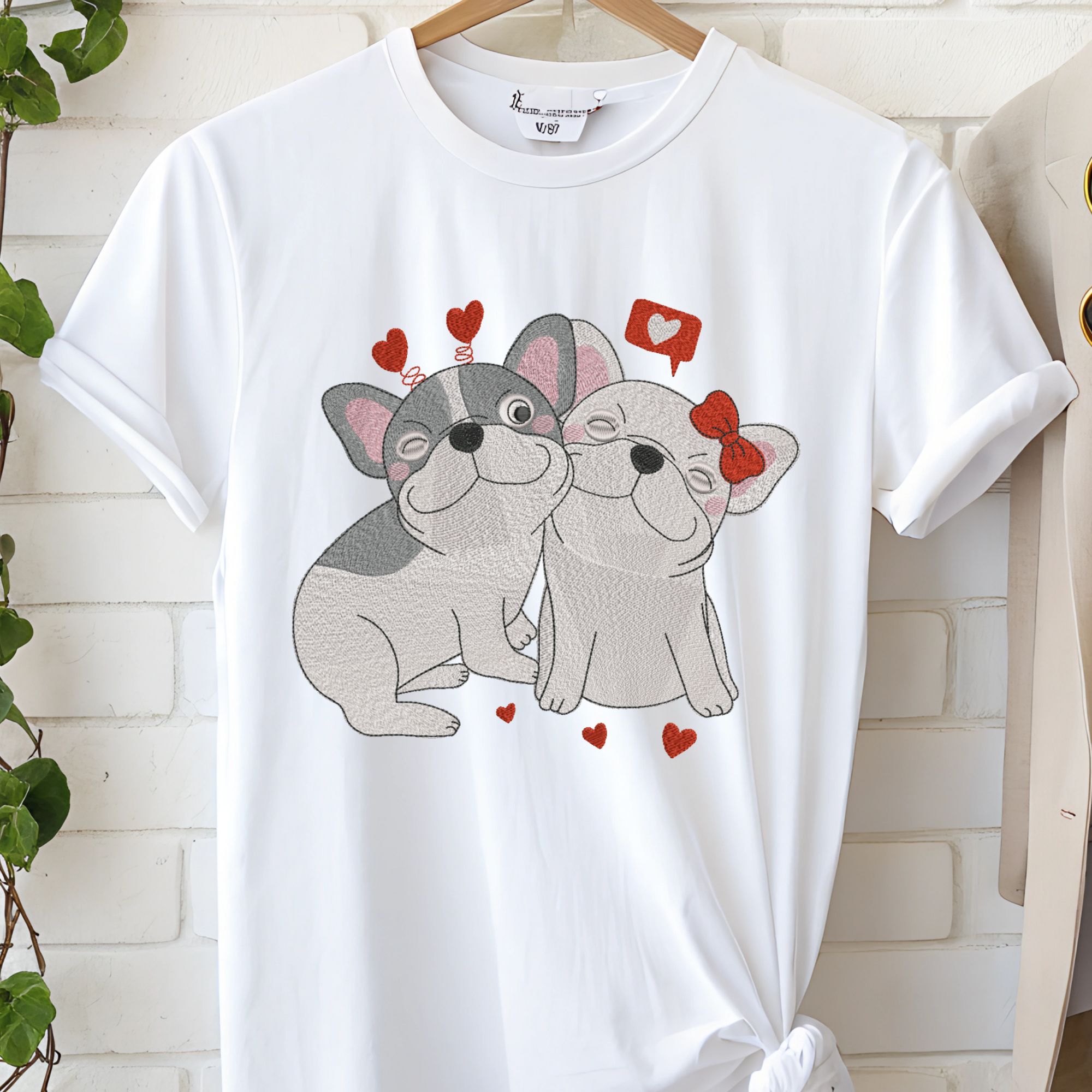 Valentine Cute Funny loves French Bulldog Couple-9