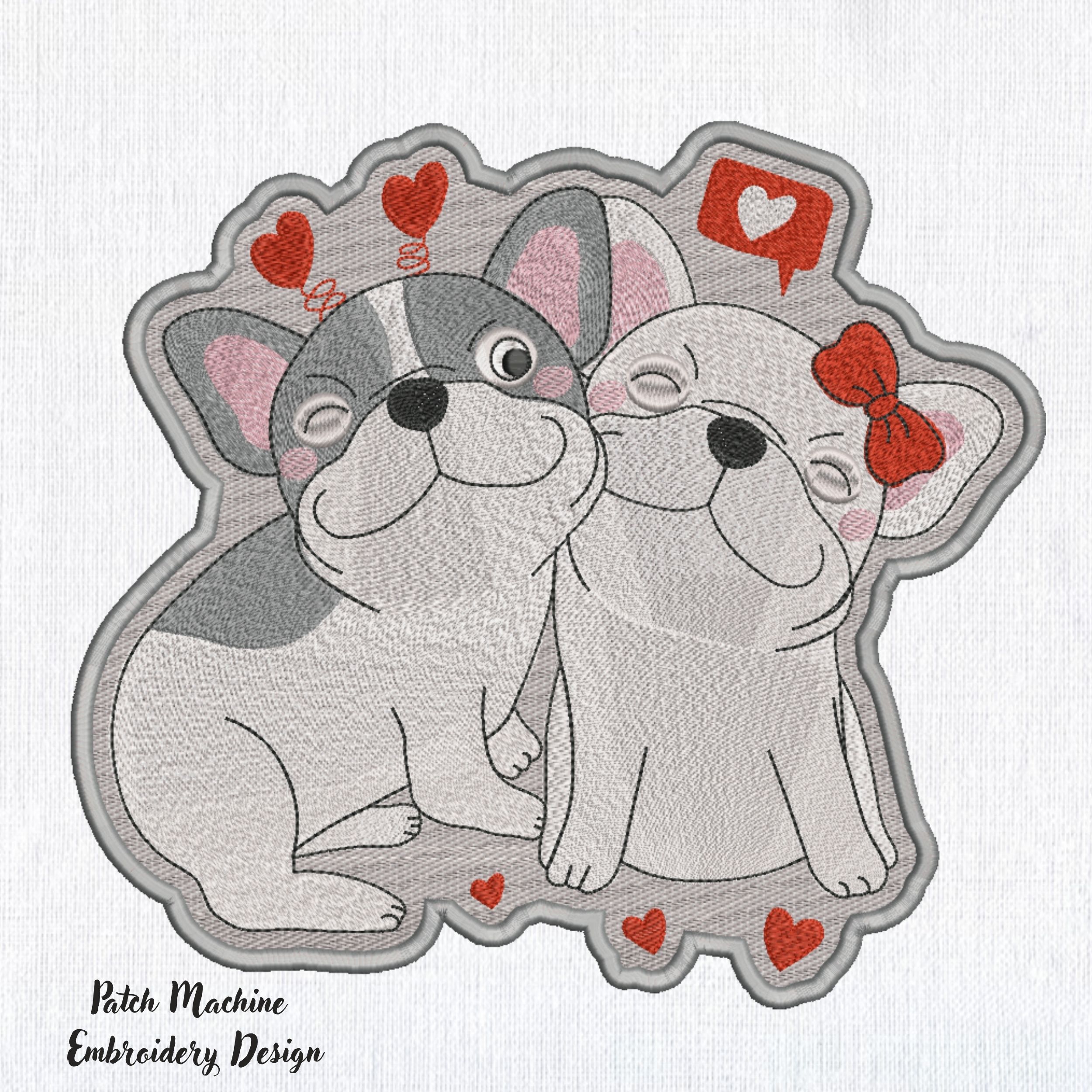 Patch Cute Funny loves French Bulldog Couple-7