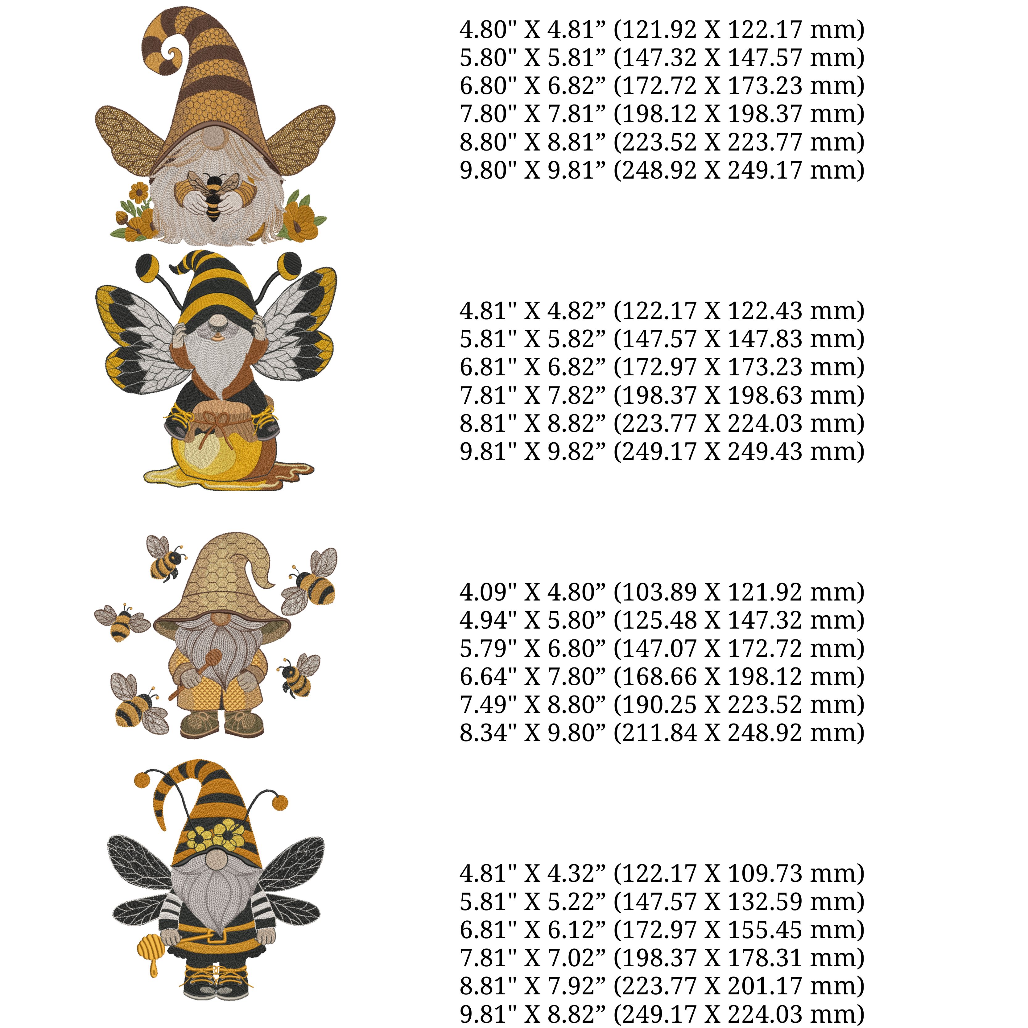 Set of 4 Honey Bee Gnome-12