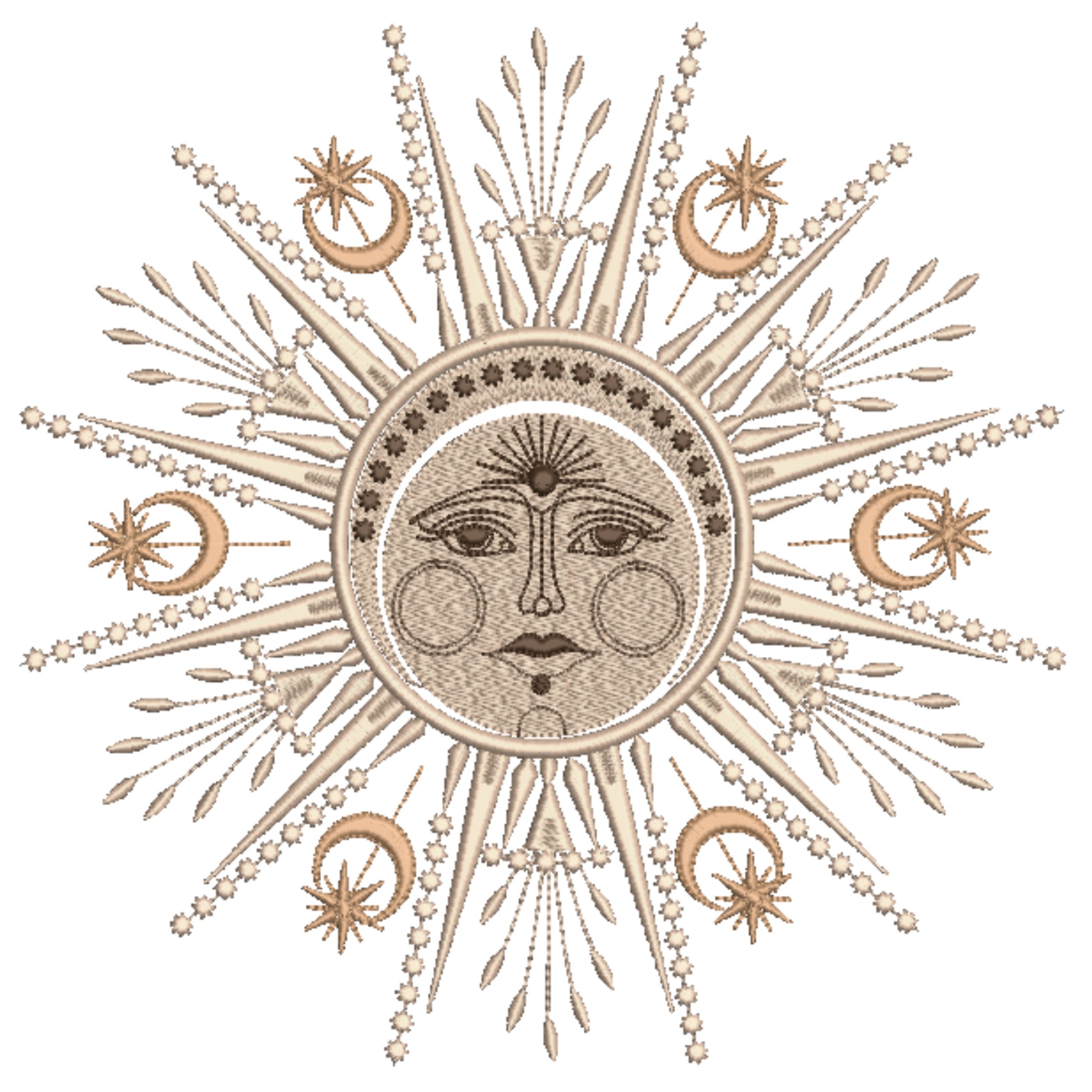 Set of 4 Sun with Face, Moon & Star-8