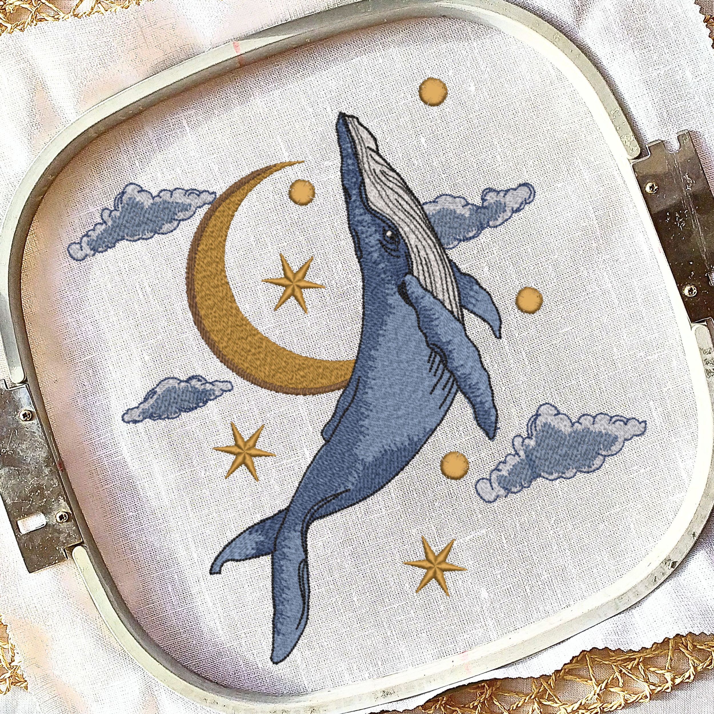 Set of 4 Magic Blue Whale Sun and Moon-7